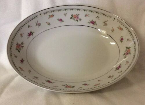 VINTAGE ABINGDON FINE CHINA OVAL VEGETABLE BOWL MADE IN JAPAN Rose Pattern