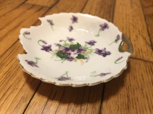 Vintage Norcrest Fine China Sweet Violets Leaf Pattern 4-3/4” Plate 3/124 Japan