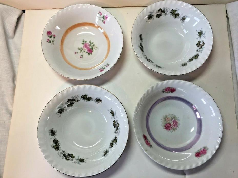 Set of 4 Japan Floral, Gold Trim 7