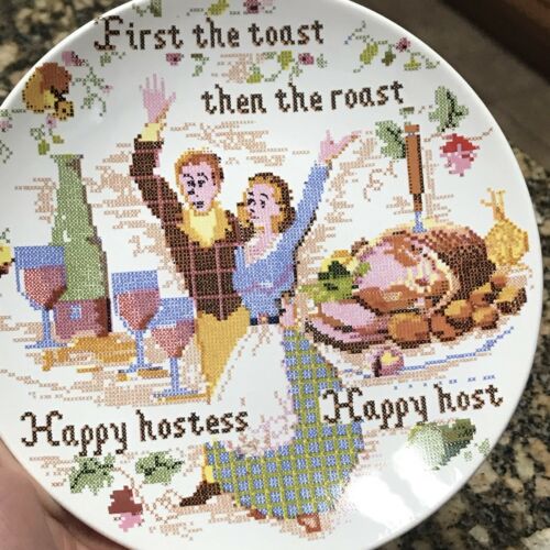 Poole England First The Toast Then The Roast Happy Hostess Happy Host Saucer
