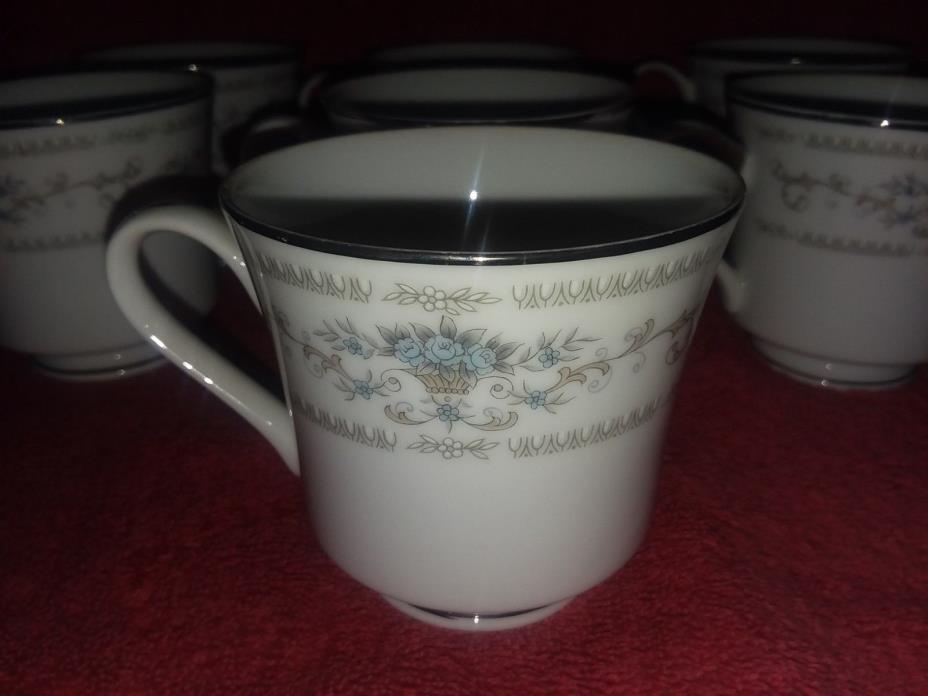 7 DIANE Fine Porcelain China Tea/Coffee Footed Cups Japan, 3