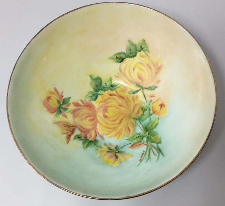 Vtg 1974 Hutschenreuther Germany Serving Bowl F Miller Hand Painted Floral