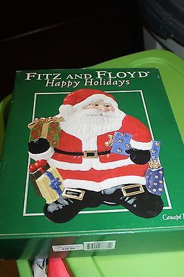 Fitz & Floyd Happy Holidays Santa Claus Canape Plate  NEW in BOX
