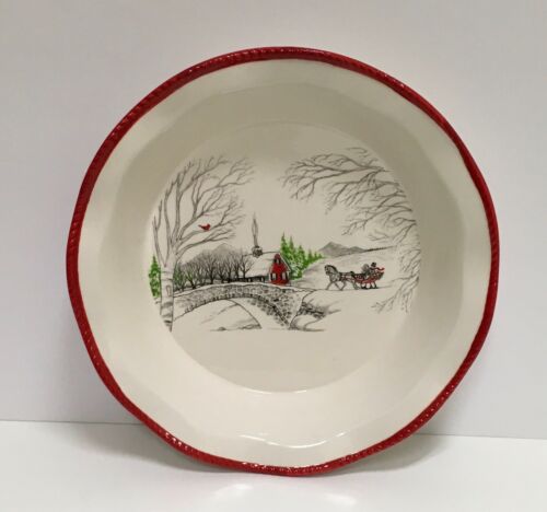 Fitz And Floyd Vintage Holiday Collection Pie Plate Dishwasher And Oven Safe