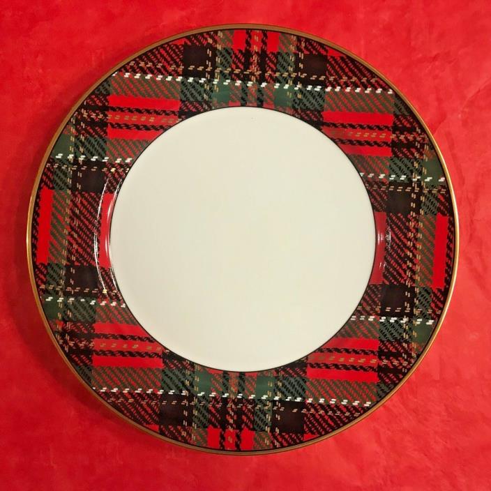 Fitz and Floyd “Country Plaid” Fine Porcelain 10” Dinner Plate 464 Brand New