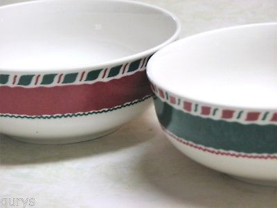 Fitz and Floyd China YULETIDE HOLIDAY Christmas Red and Green Cereal Bowl(s)