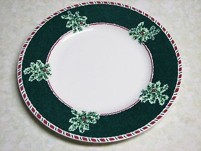 Fitz and Floyd China YULETIDE HOLIDAY Christmas Red and Green Dinner Plate(s)