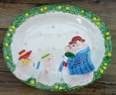 Vintage 1987 Fitz and Floyd Ham and Eggs Canape Dessert Plate 20/652-C