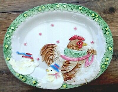 Vintage 1987 Fitz and Floyd Ham and Eggs Canape Dessert Plate 20/652-B