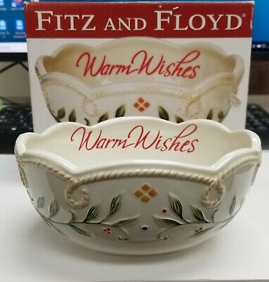 ~Charming Fitz and Floyd Warm Wishes Sentiment Bowl~ Comes with Box 2010~