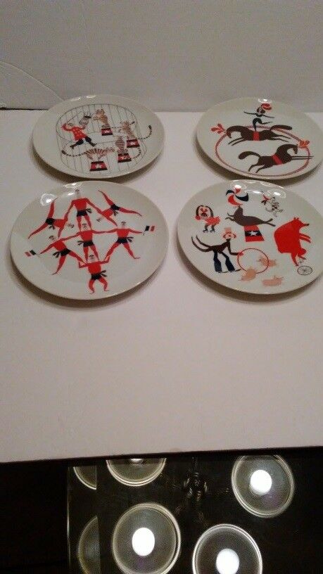 Fitz and Floyd Vintage Variations Circus Plates Set of 4