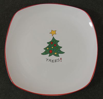 Fitz & Floyd Happy Holidays Gourmet Trees  Snack Salad Luncheon Plate Christmas