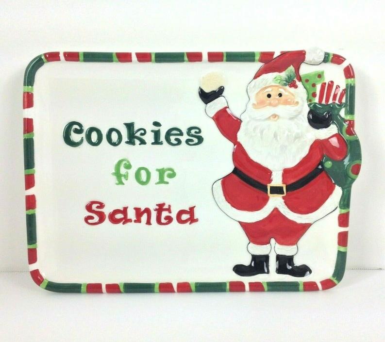Fitz & Floyd Christmas Plate - THAT'S A WRAP OFF - Cookies For Santa