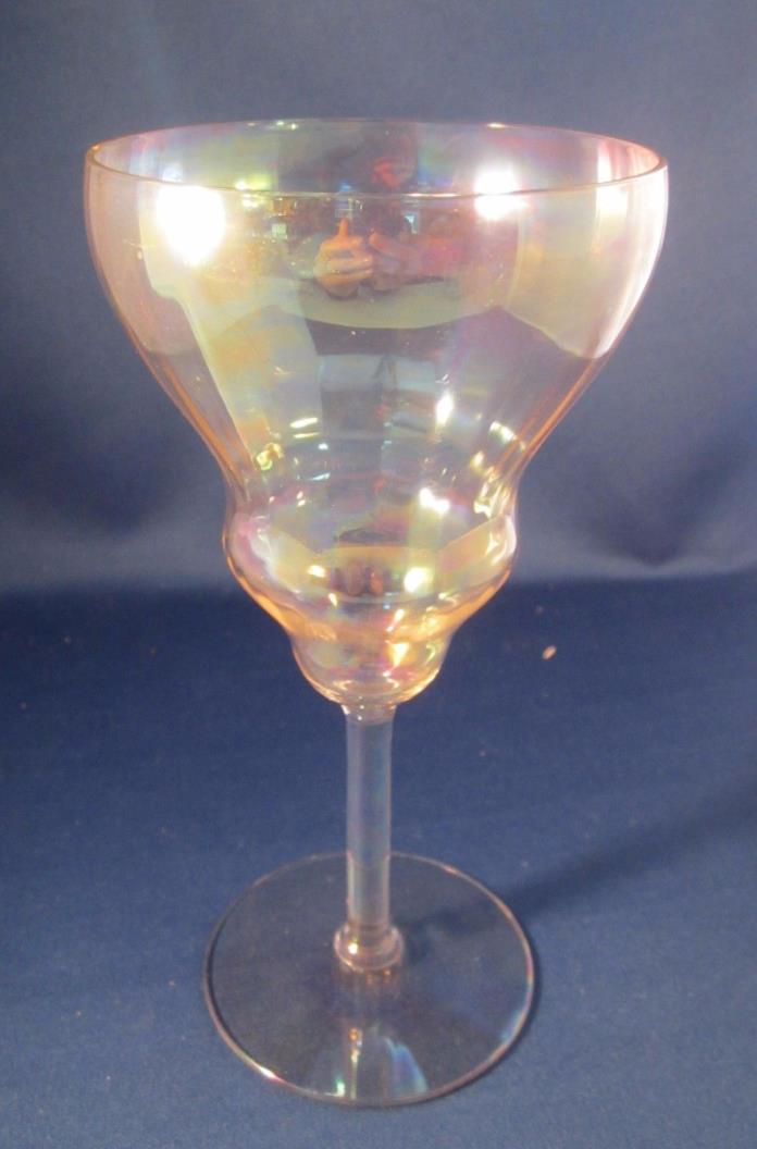 Antique 6 Fostoria Mother of Pearl Water Goblet Wine Glass Iridescent Optic