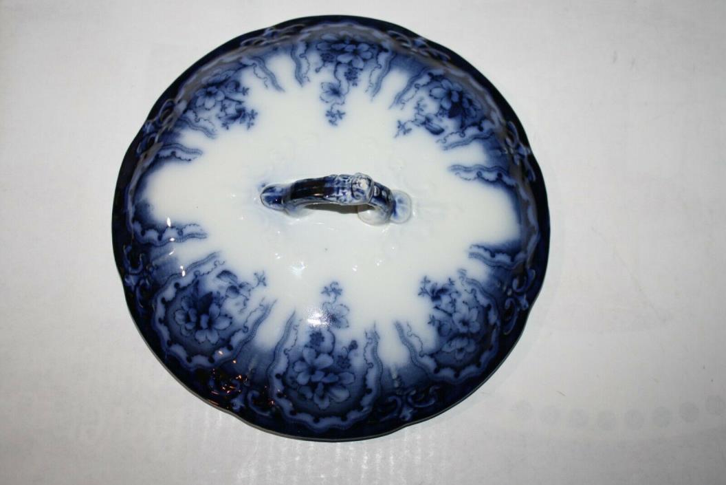Antique Flow Blue Unknown Replacement Chamber Pot Lid 6 3/4