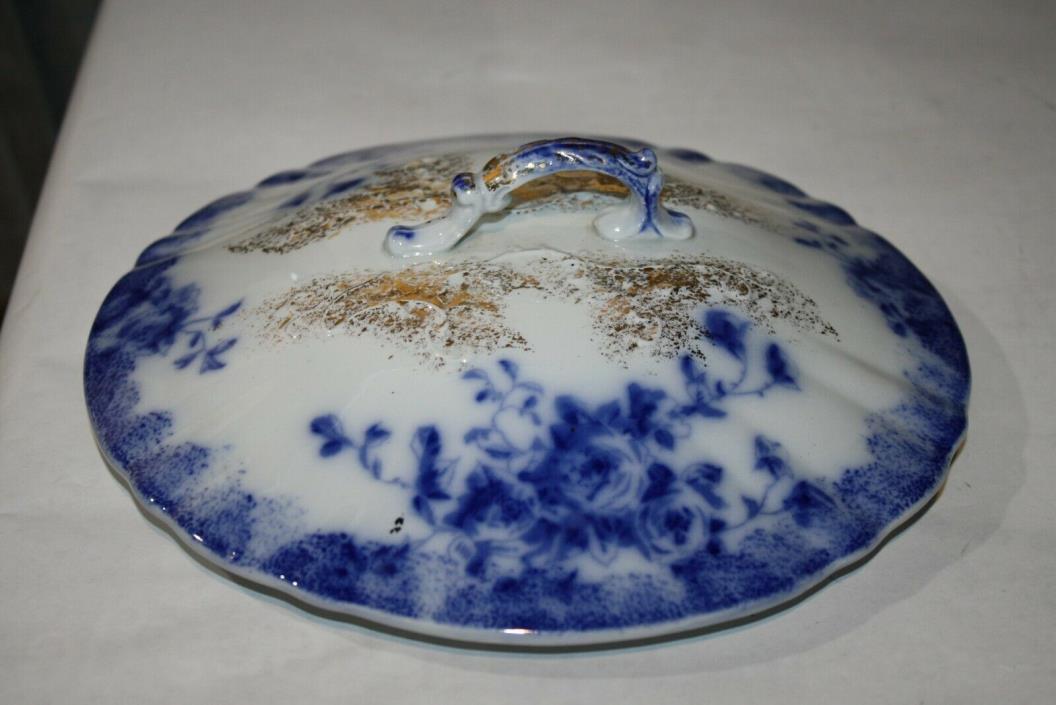 Antique Flow Blue Unknown Replacement Chamber Pot Lid 7