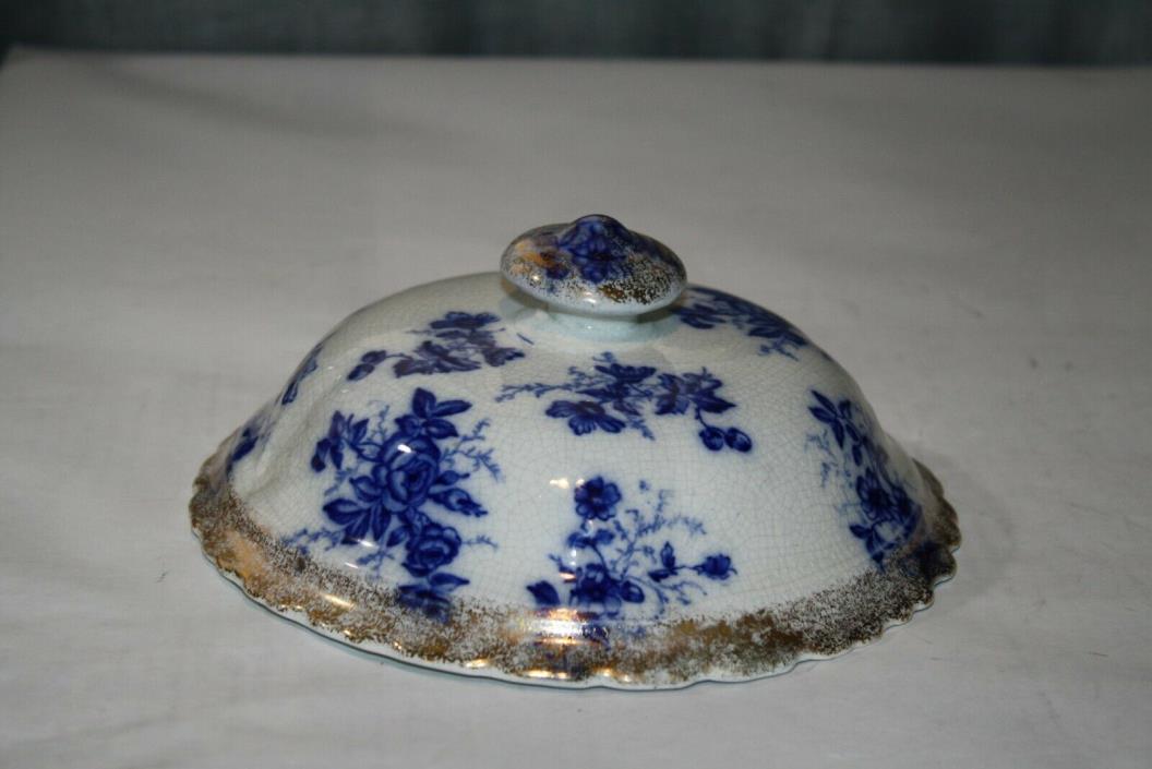 Antique Flow Blue Unknown Replacement Chamber Pot Lid 6