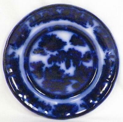 Manilla Flow Blue Plate Podmore Walker & Co. Antique 1845 Deep Flowing Color