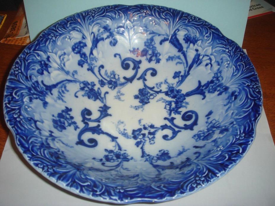 Antique Ridgways Gainsborough Large Blue Bowl