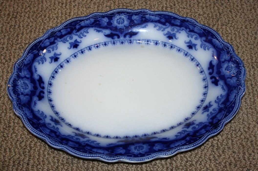 Antique Myott's Staffordshire Flow Blue Platter 