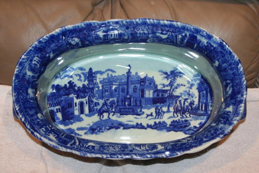 Antique Flow Blue Large Centerpiece Bowl Made in England