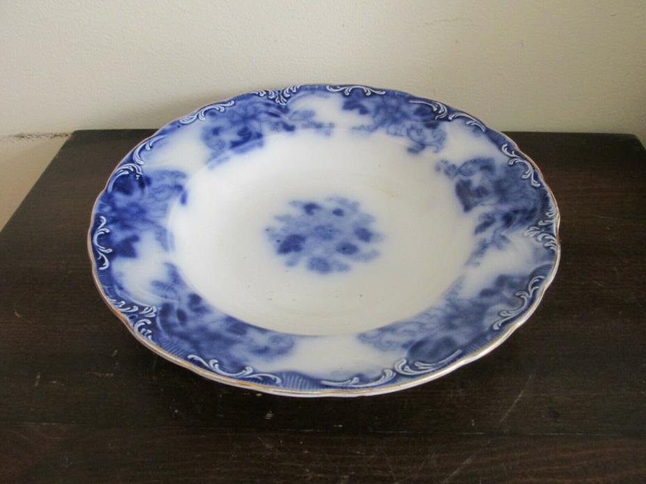 Antique Thos Hughes & Son Semi Porcelain England Flow Blue Soup Bowl 9