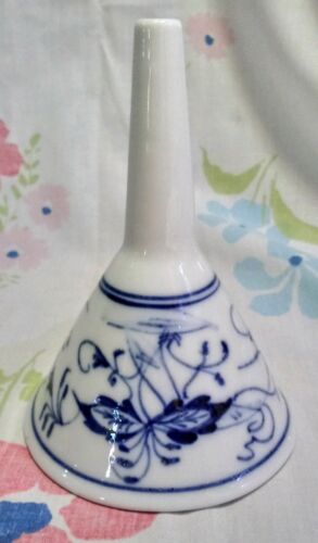 Vintage ~ Floral ~ Flow Blue ~ Porcelain Funnel with Handle
