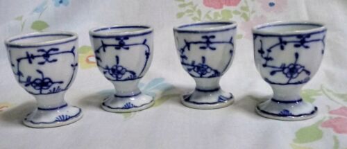Set of 4 ~ Flow Blue Egg Cups