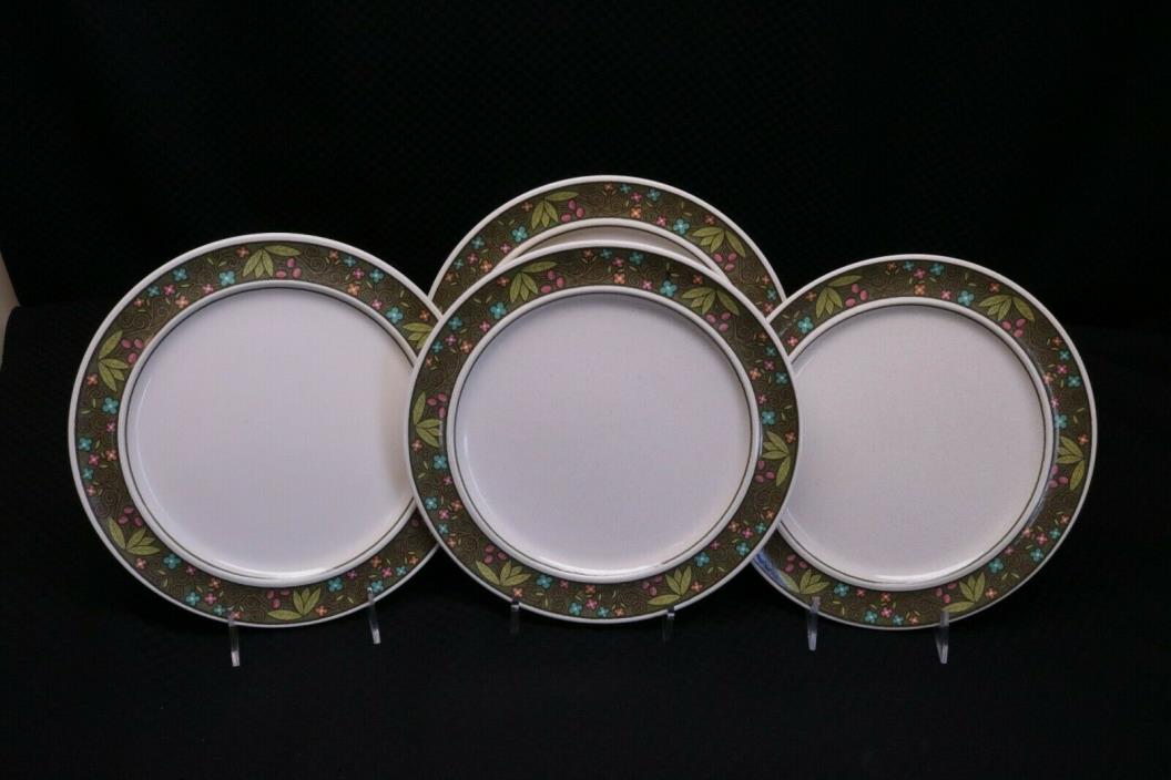 FRANCISCAN china MONTEGO pattern Set of Four (4) Dinner Plates  10-1/2