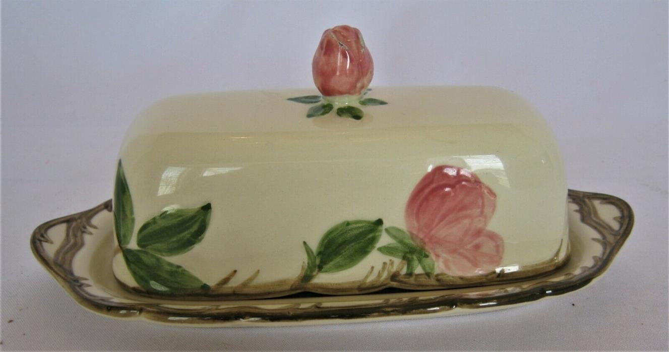 Vintage Franciscan Desert Rose 2 Pc Butter Dish Lid and Bottom California US mad