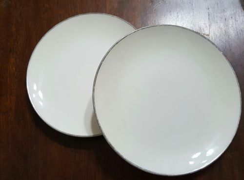 Pair of Franciscan China Simplicity Bread Butter Plates Platinum on Cream