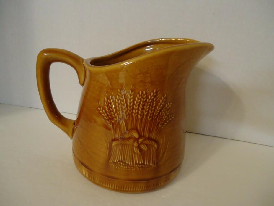 1951- 1957 Franciscan Pottery Wheat Harvest Brown Pitcher Creamer 6 1/4