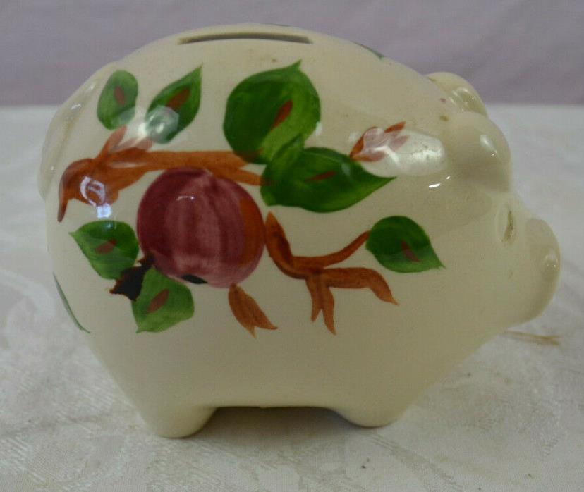 Rare Franciscan Apple Pattern Piggy Bank With Oval Hole made in England