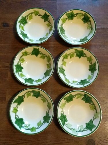 LOT OF 6 FRANCISCAN POTTERY IVY CEREAL BOWLS 6