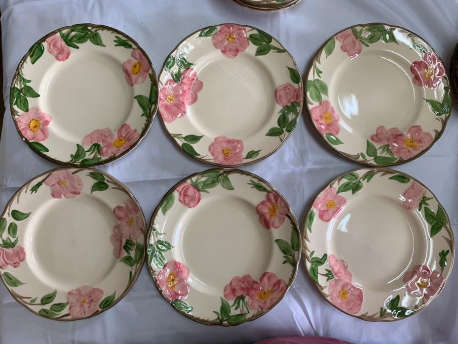 6 Vintage USA Franciscan Desert Rose salad/dessert plates 6053