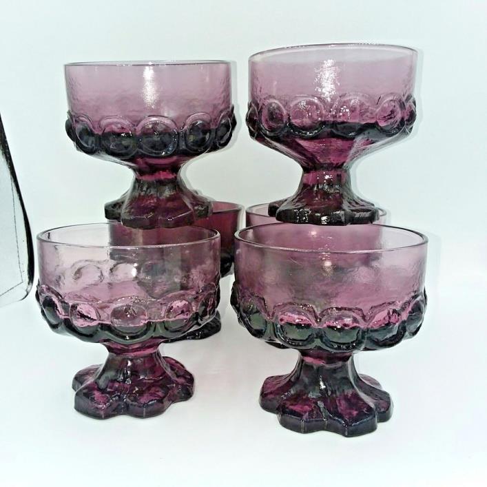 6 Tiffin Franciscan  Sherbet Glass Madeira Purple Amethyst Footed Champagne P211