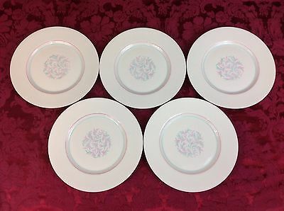 Franciscan Rossmore FIVE 10 5/8 Inch Dinner Plates Pink and Teal