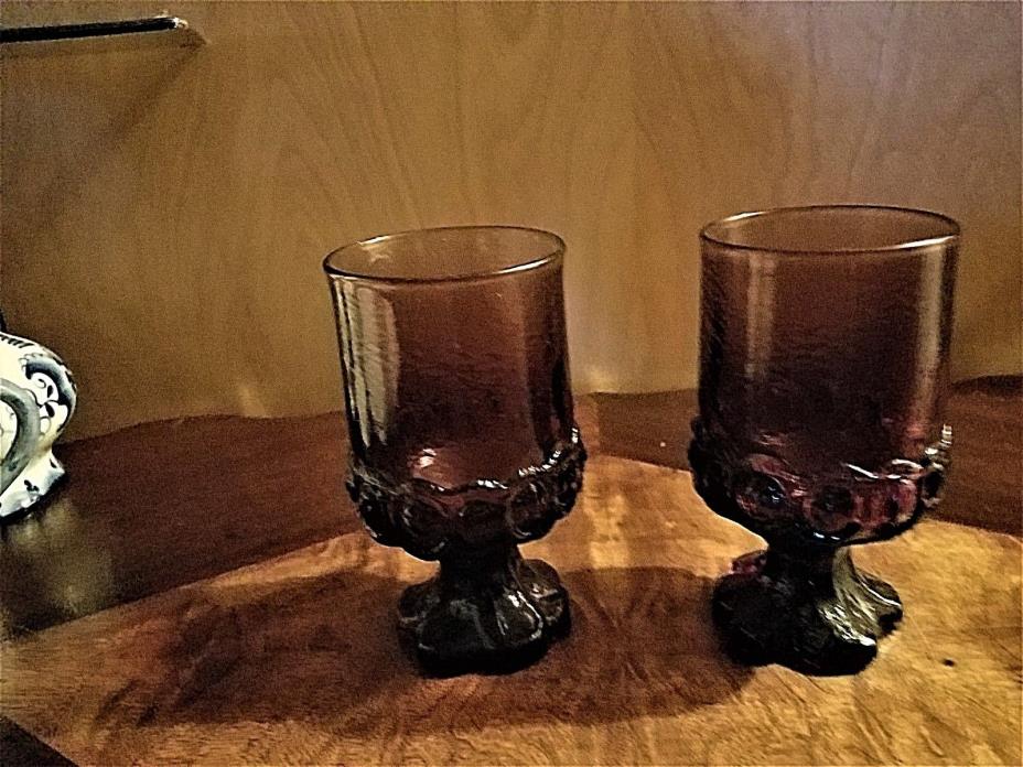 Tiffin Franciscan Plum Amethyst Madeira Water Glasses  (2)