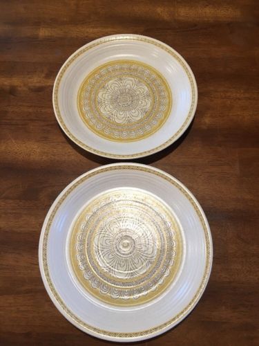 2 Franciscan Hacienda Gold Dinner Plates Earthenware 10 3/4