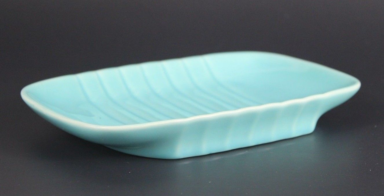 Franciscan Ware El Patio Soap Dish Turquoise Glossy Earthenware Vintage 40s 50s