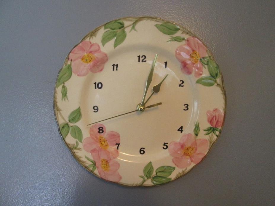 Franciscan Desert Rose  Plate, Made into a Wall Clock 10 1/2