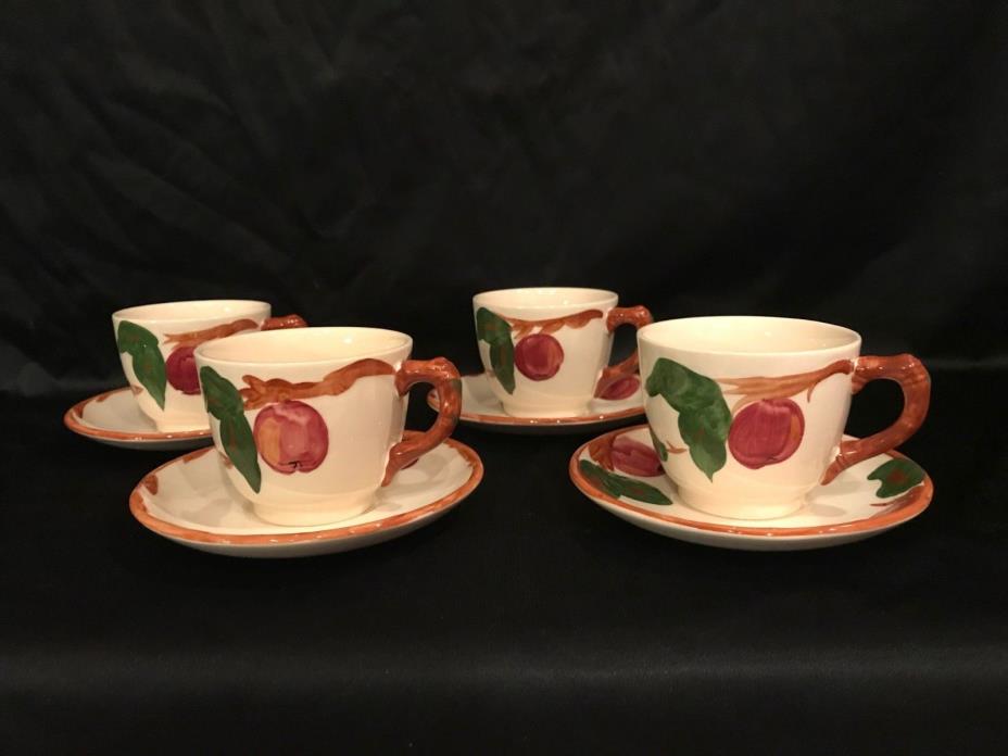 Set of  Four Vintage Franciscan Apple  Cups and Saucers - England