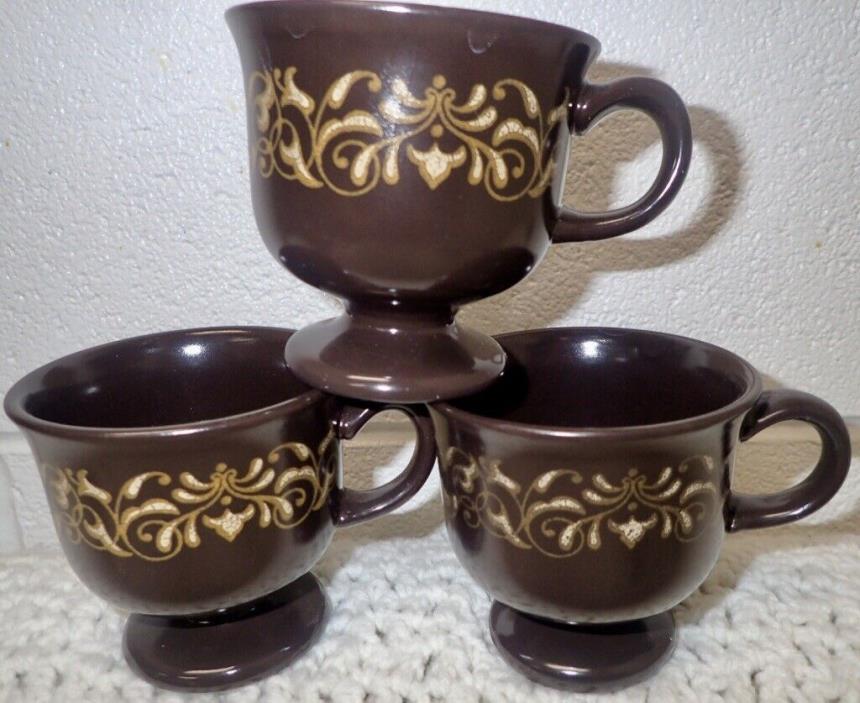 Vintage Franciscan Ware Brown & Gold Scroll Jamoca 3 1/2