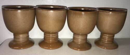 Frankoma Brown Satin Tumblers/Goblets - 26 LC - Set/4