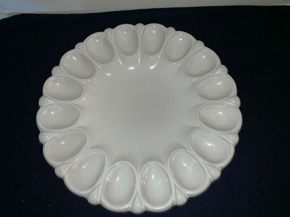 Frankoma Pottery #819 Large DEVILED EGG PLATE with 16 Spaces