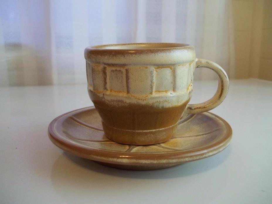 VINTAGE FRANKOMA DESERT GOLD WAGON WHEEL CUP & SAUCER