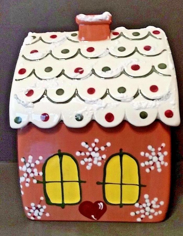 Frankoma Gingerbread  Rectangle Cookie Jar - '99 - Hand Painted - 11 1/2