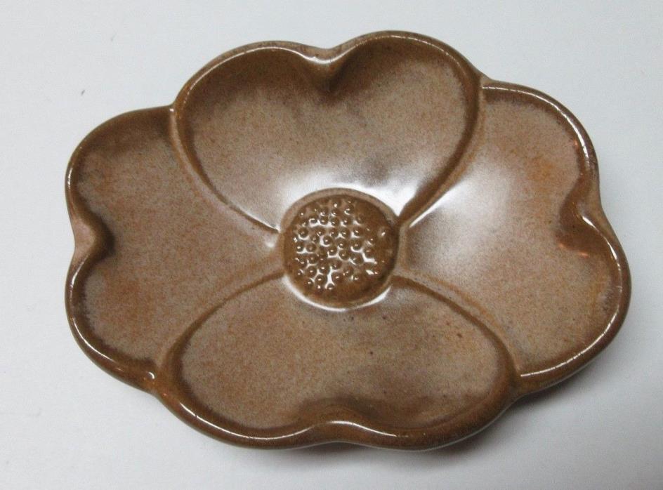 Frankoma Small Brown Flower Dish   #477  (4