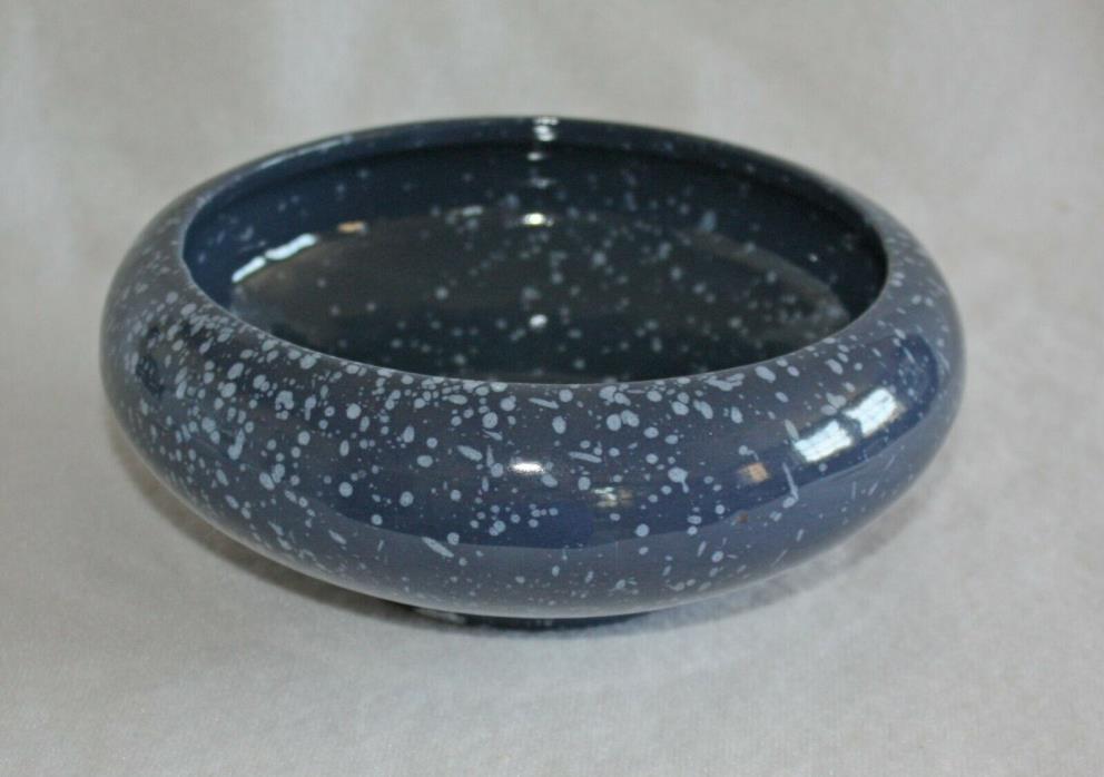 Frankoma navy blue mottled round bowl