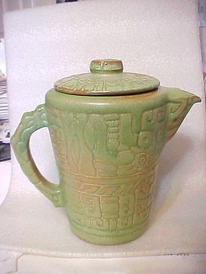 VINTAGE FRANKOMA PITCHER 7T GREEN WITH LID (PITCHER15-1)